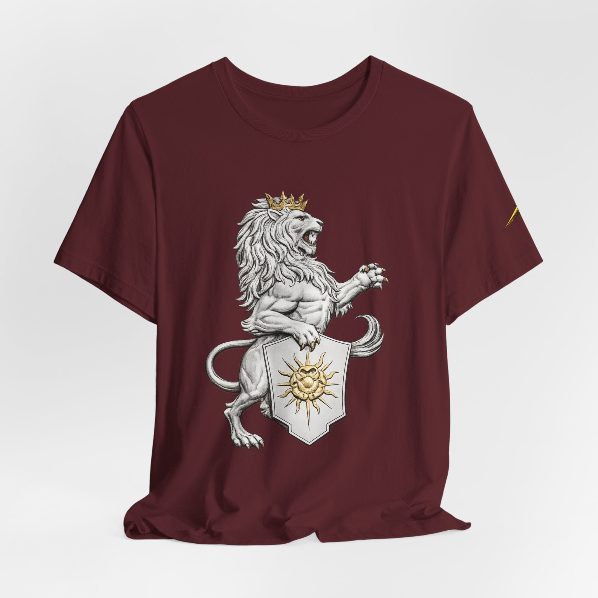 Lion Crest T-Shirt — Regal Sun Shield Graphic Tee