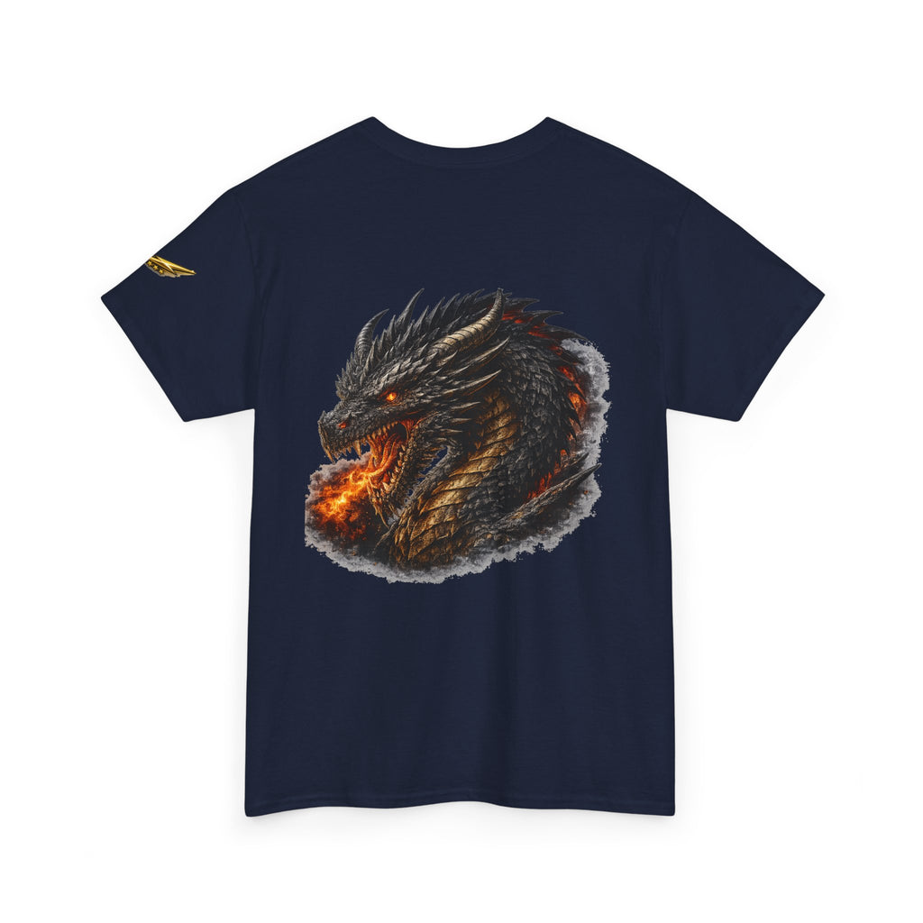 Dragon Head Fire Tee — Fiery Black Dragon Graphic T-Shirt