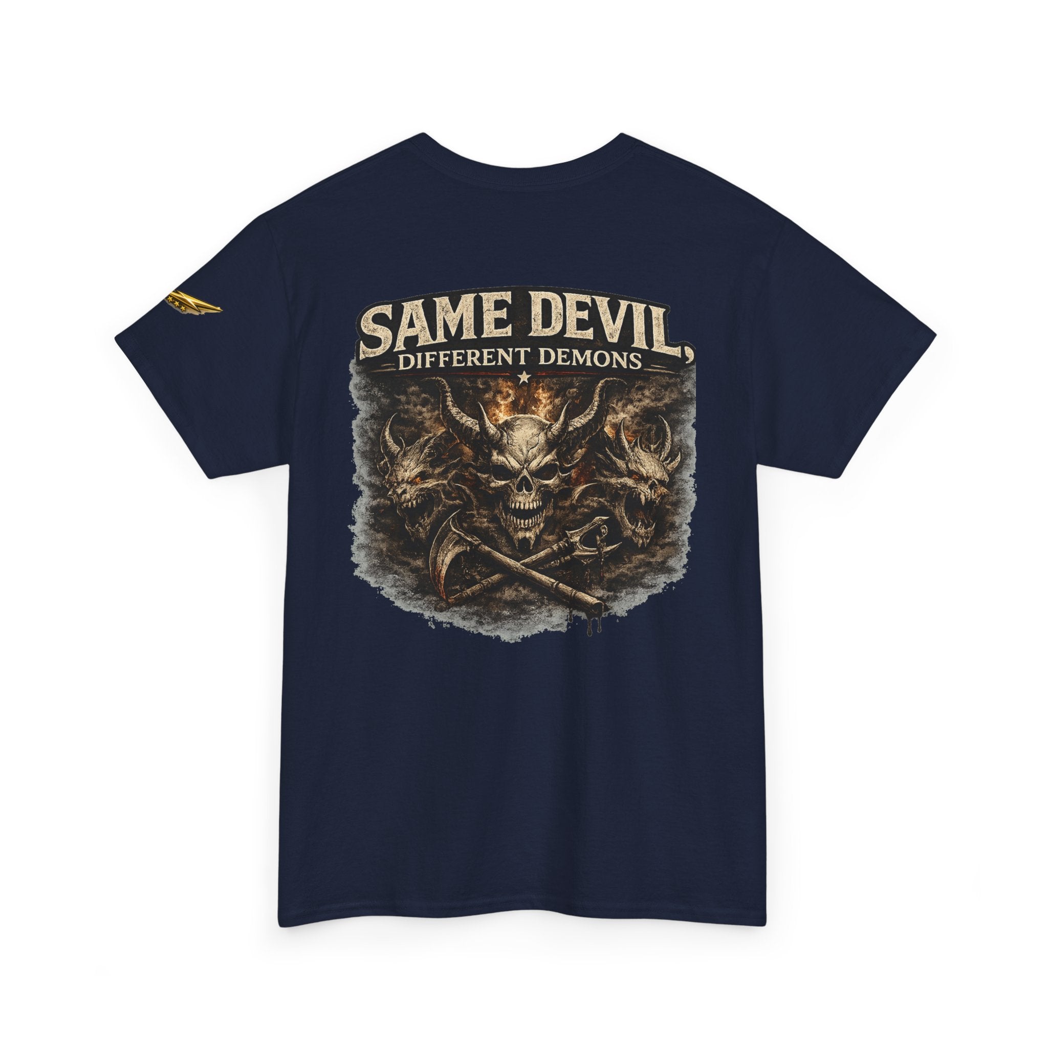 Same Devil Graphic Tee — "Same Devil Different Demons" Skull Back Print
