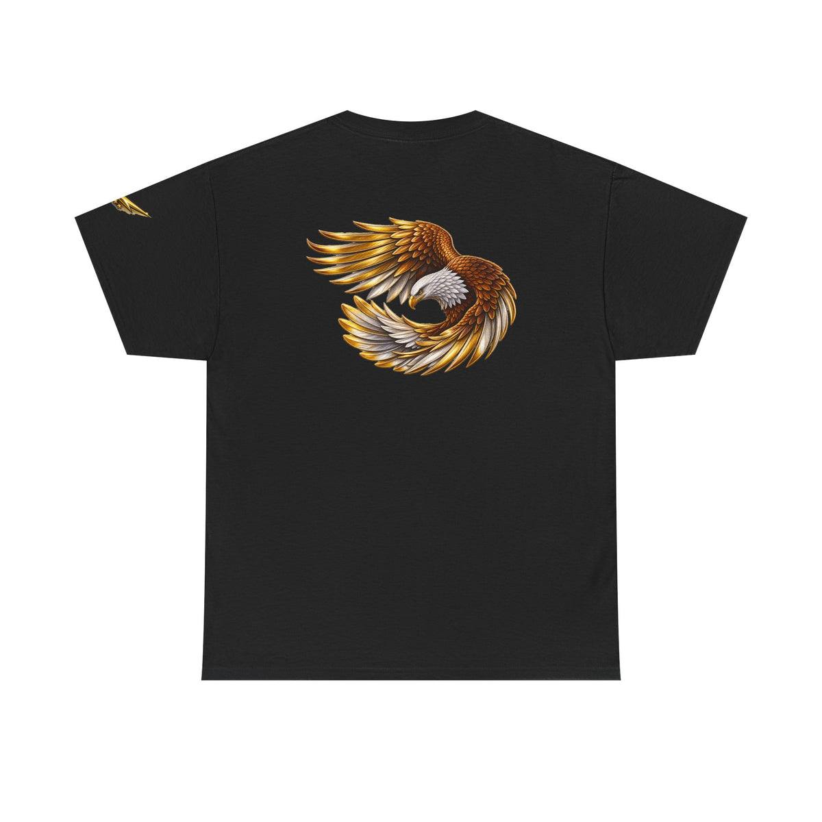 Eagle Wings Graphic Tee — Golden Flying Eagle Back Print