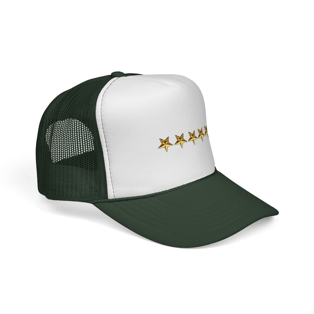 Five Gold Stars Trucker Cap — Embroidered Rating Hat