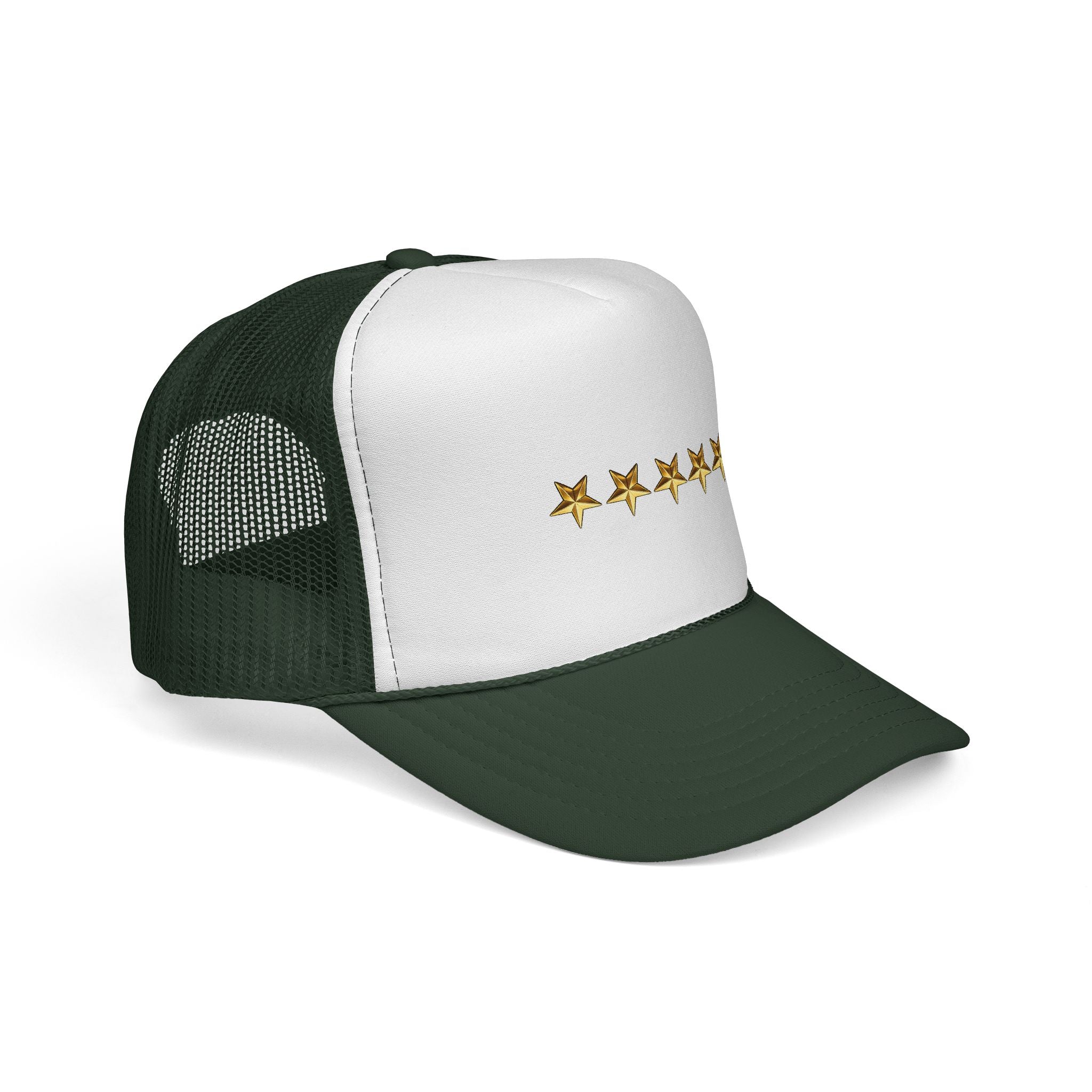 Five Gold Stars Trucker Cap — Embroidered Rating Hat