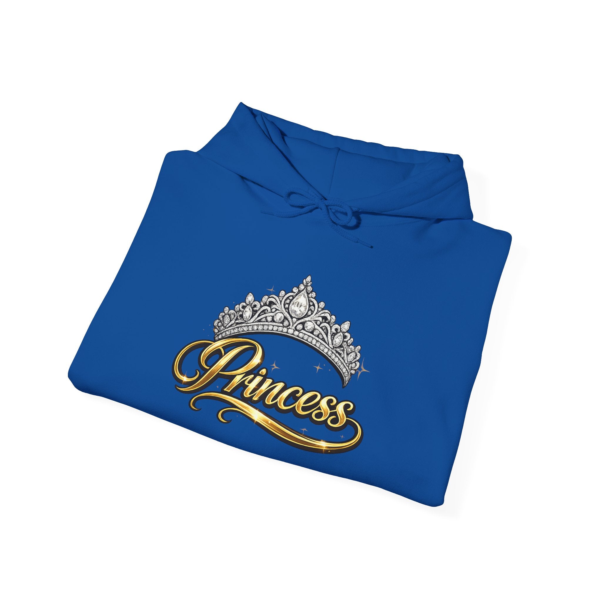 Princess Tiara Hoodie — Gold Script Crown Sweatshirt