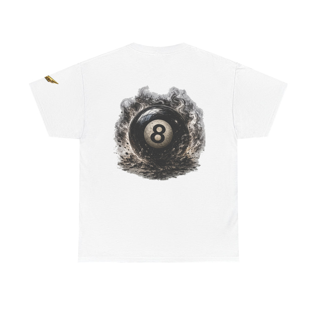 8-Ball Graphic Tee — Smoky Pool Ball Back Print T-Shirt