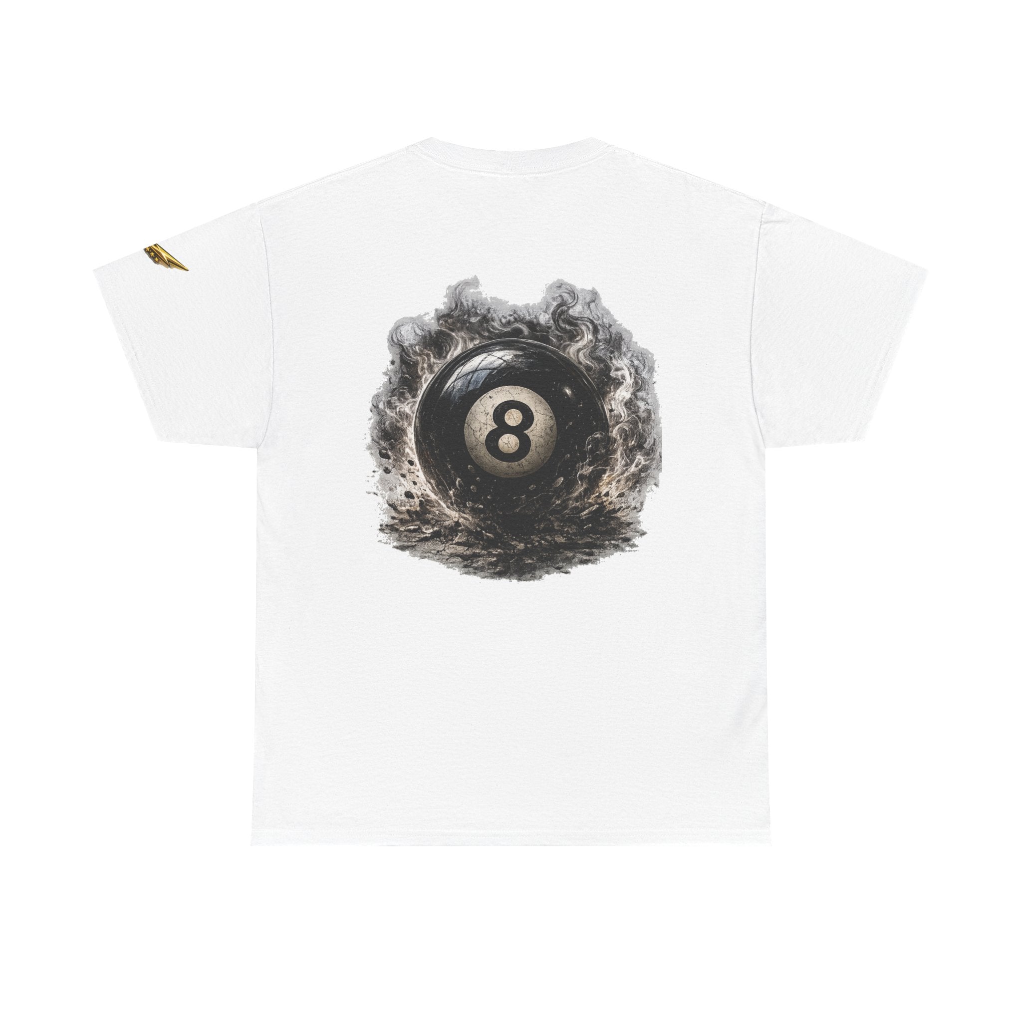 8-Ball Graphic Tee — Smoky Pool Ball Back Print T-Shirt