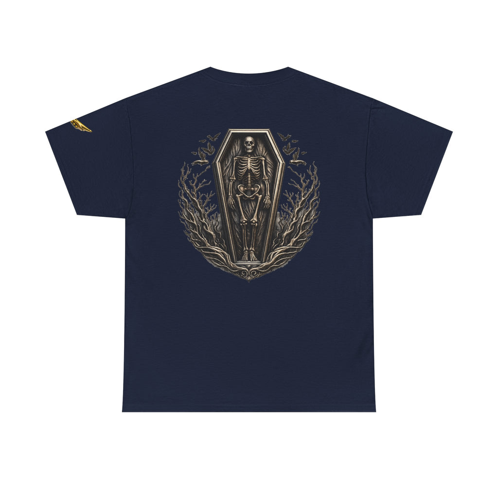 Skeleton Coffin Tee — Gothic Skull Backprint T-Shirt