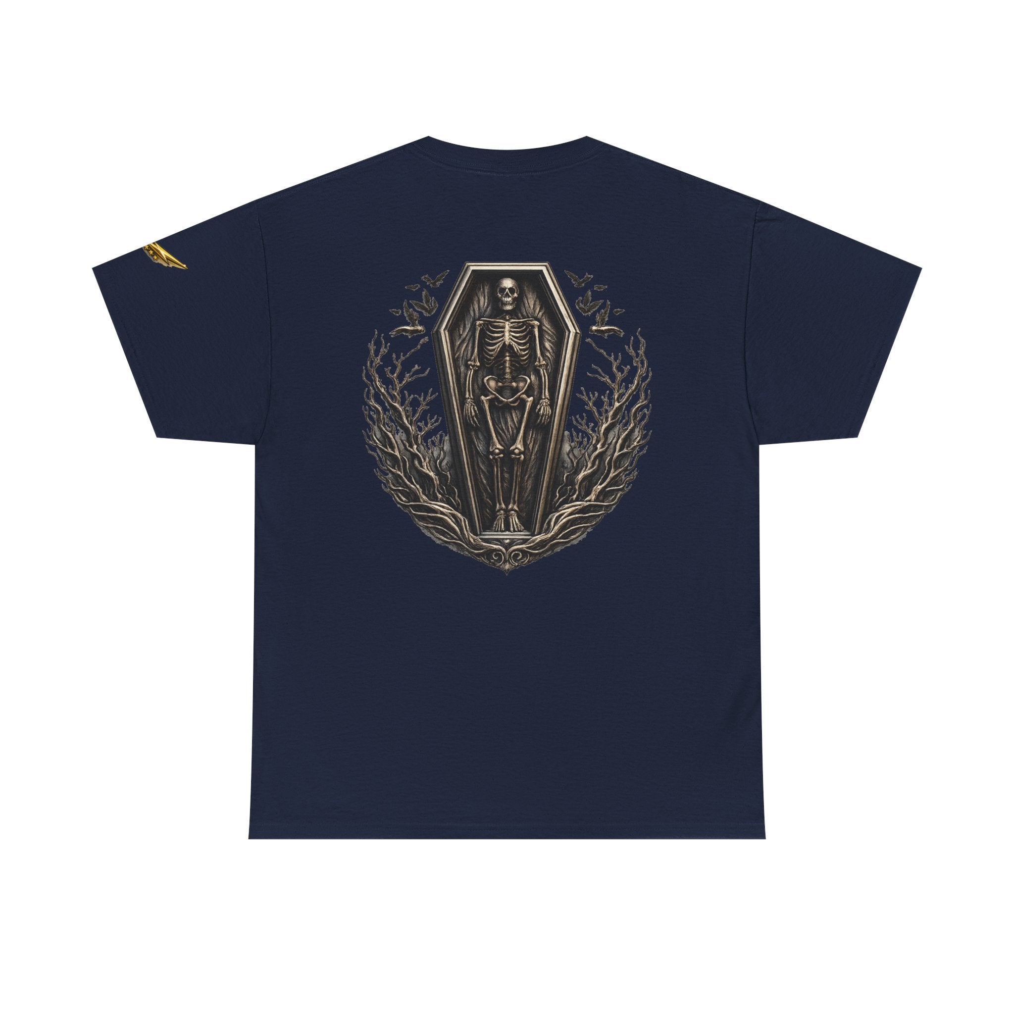 Skeleton Coffin Tee — Gothic Skull Backprint T-Shirt
