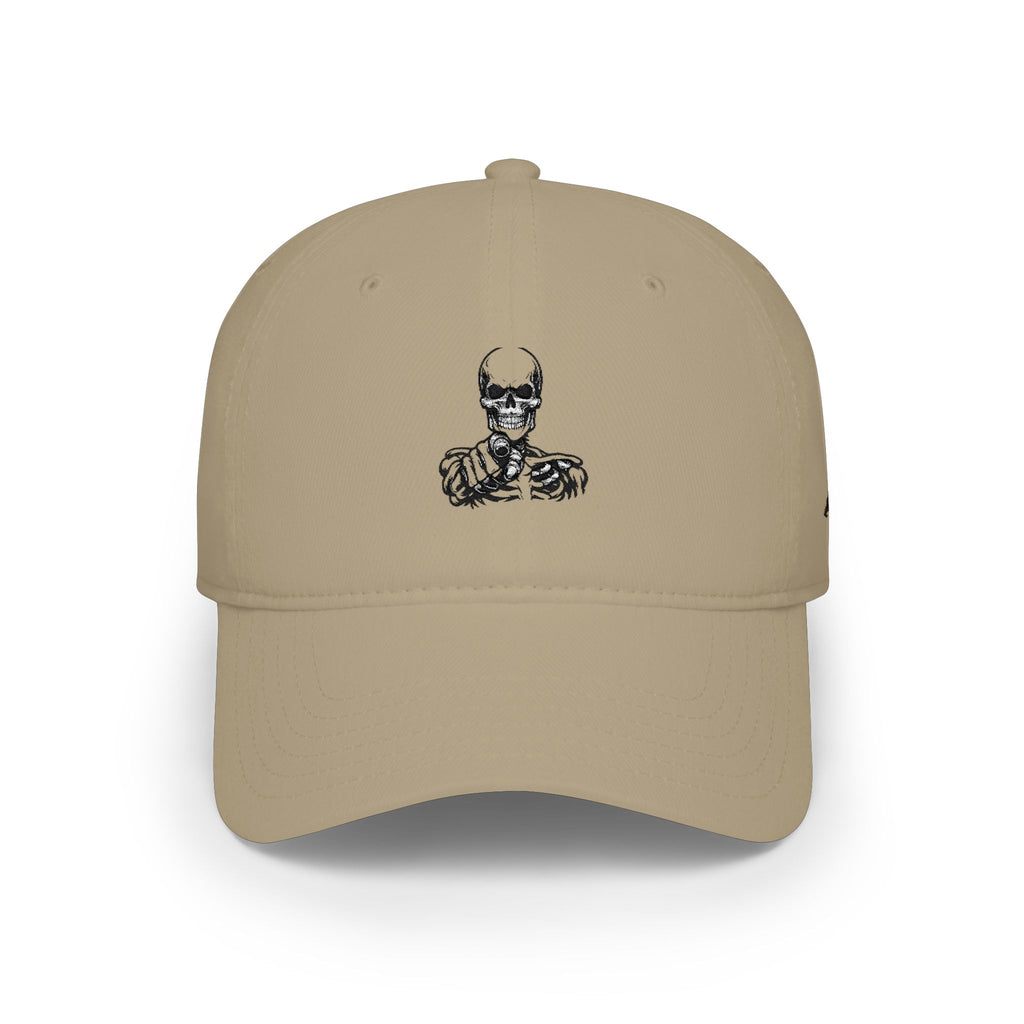 Skull Embroidered Low-Profile Baseball Cap —  Skull Hat