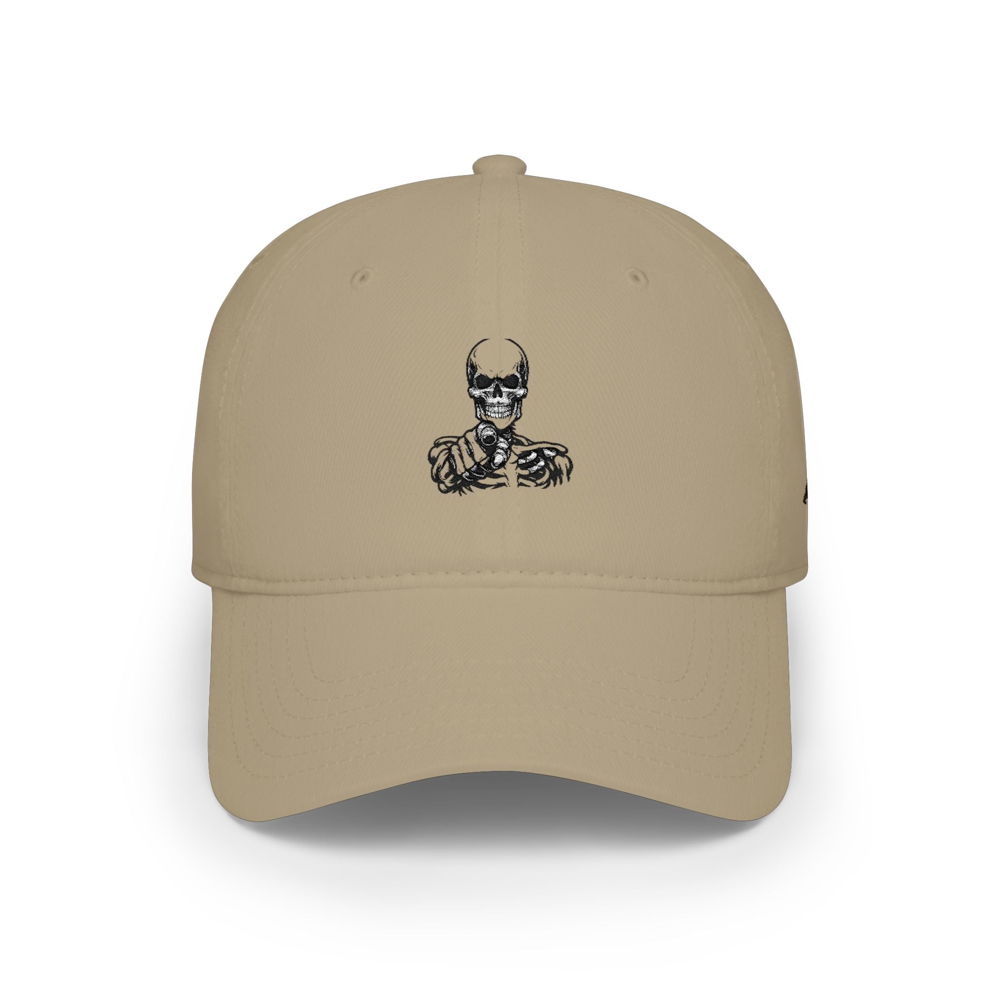 Skull Embroidered Low-Profile Baseball Cap —  Skull Hat