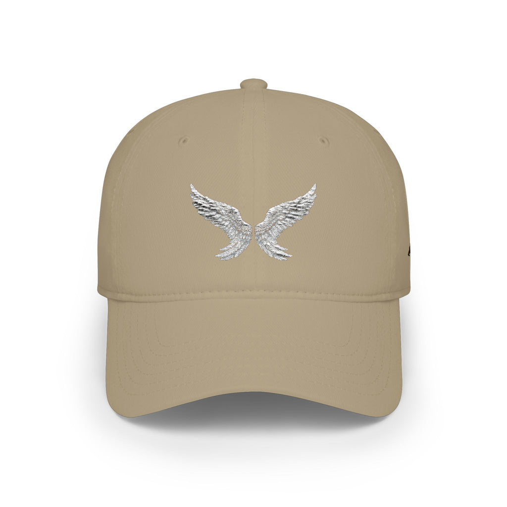 Silver Angel Wings Embroidery — Low Profile Baseball Cap