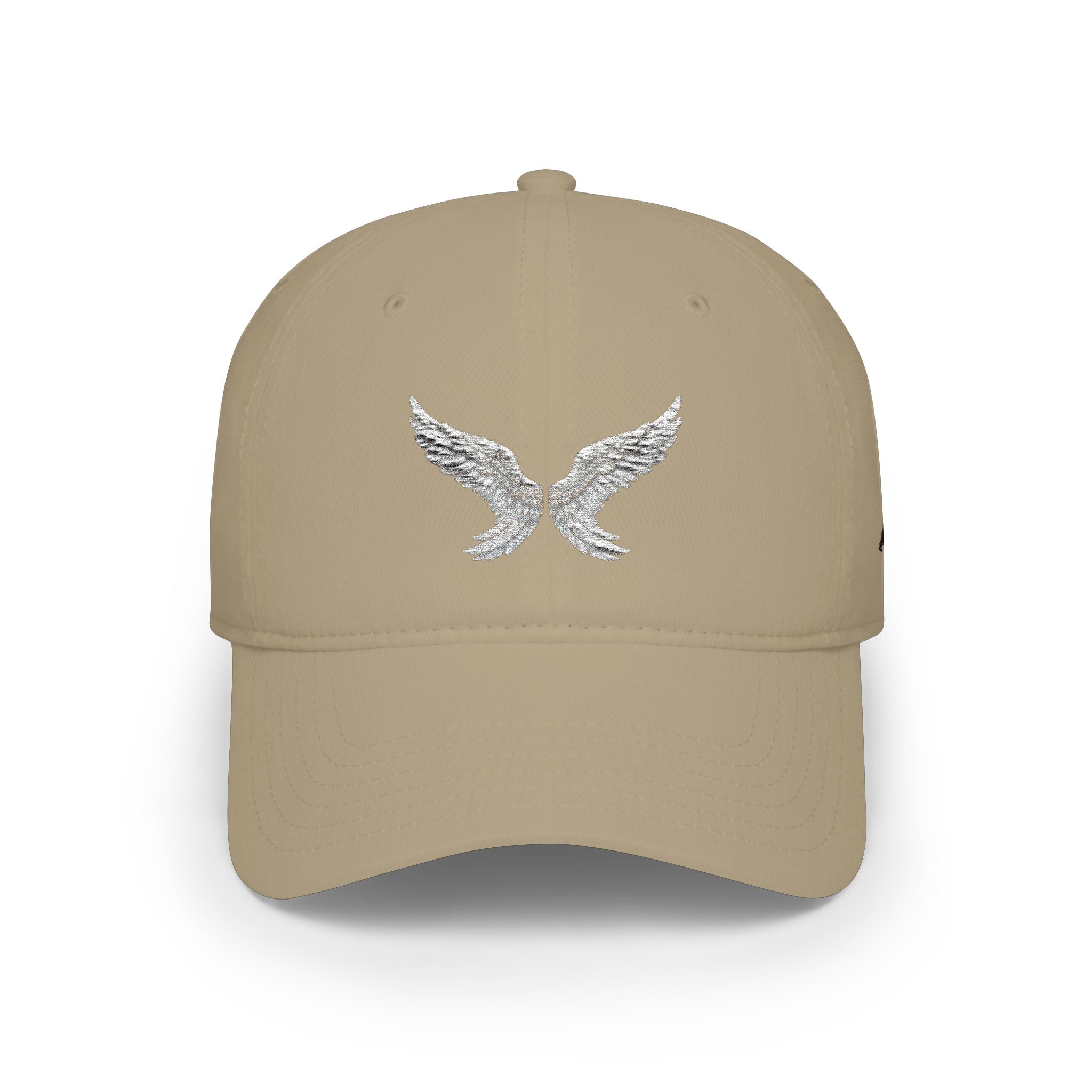 Silver Angel Wings Embroidery — Low Profile Baseball Cap