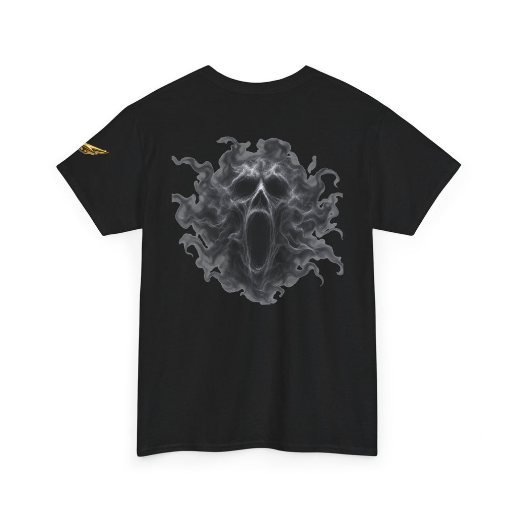 Ghostly Smoke Skull Tee — Dark Horror Back Graphic T-Shirt