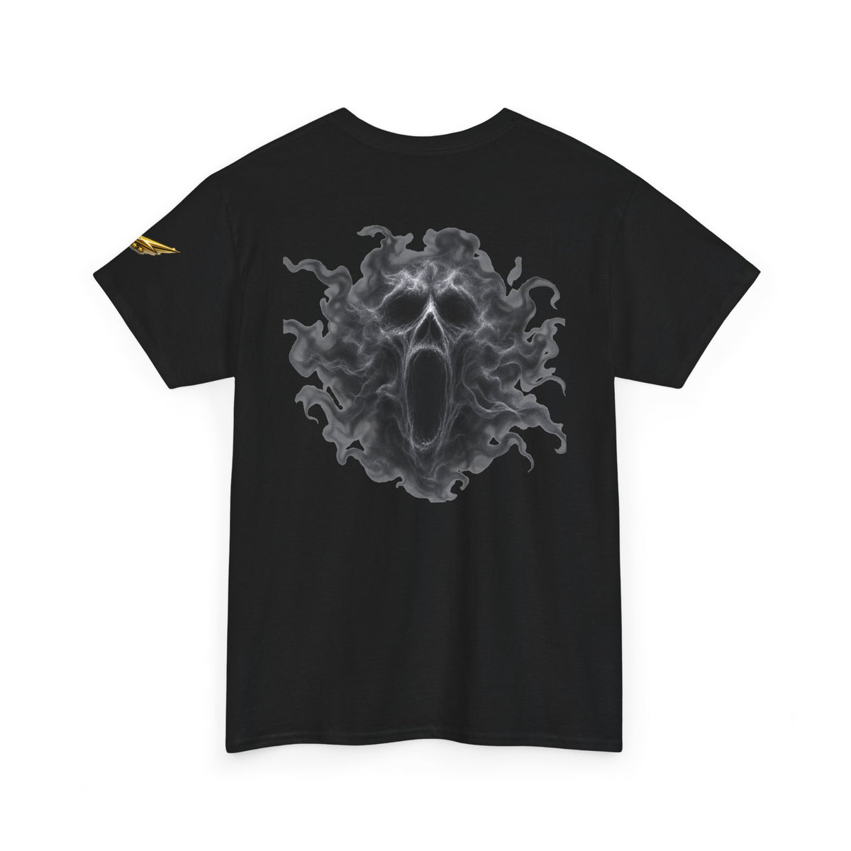 Ghostly Smoke Skull Tee — Dark Horror Back Graphic T-Shirt