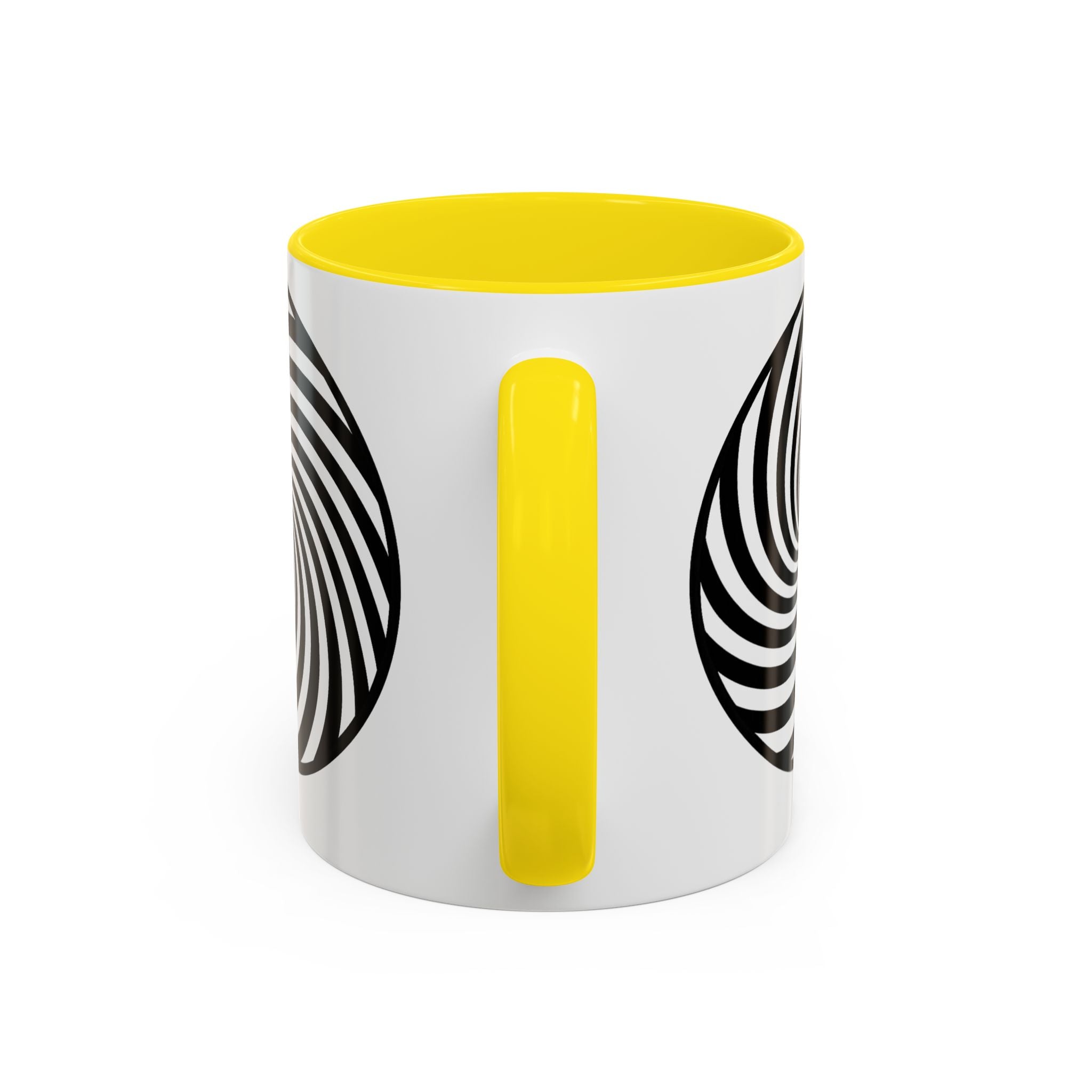 Hypnotic Swirl Accent Mug — Black & White Spiral Coffee Cup (11/15oz)