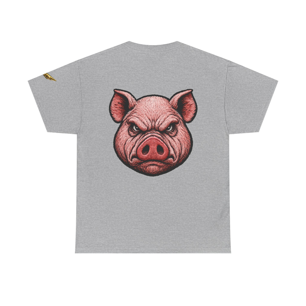 Angry Pig Graphic Tee — Bold Back Print Casual Shirt