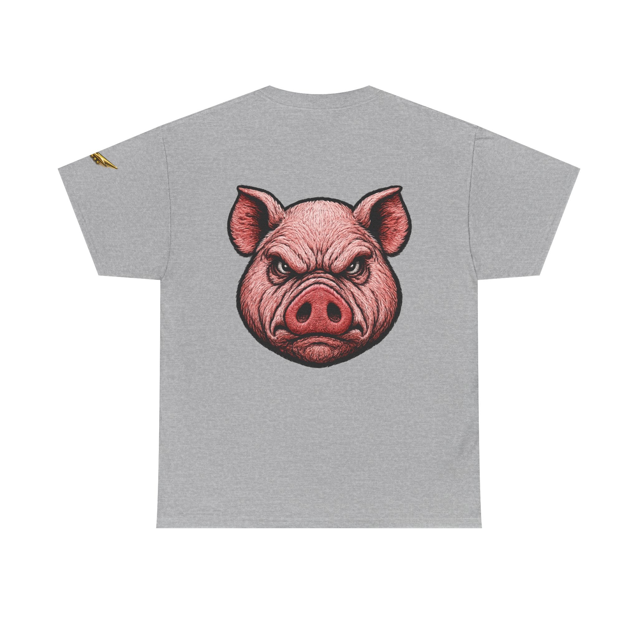 Angry Pig Graphic Tee — Bold Back Print Casual Shirt