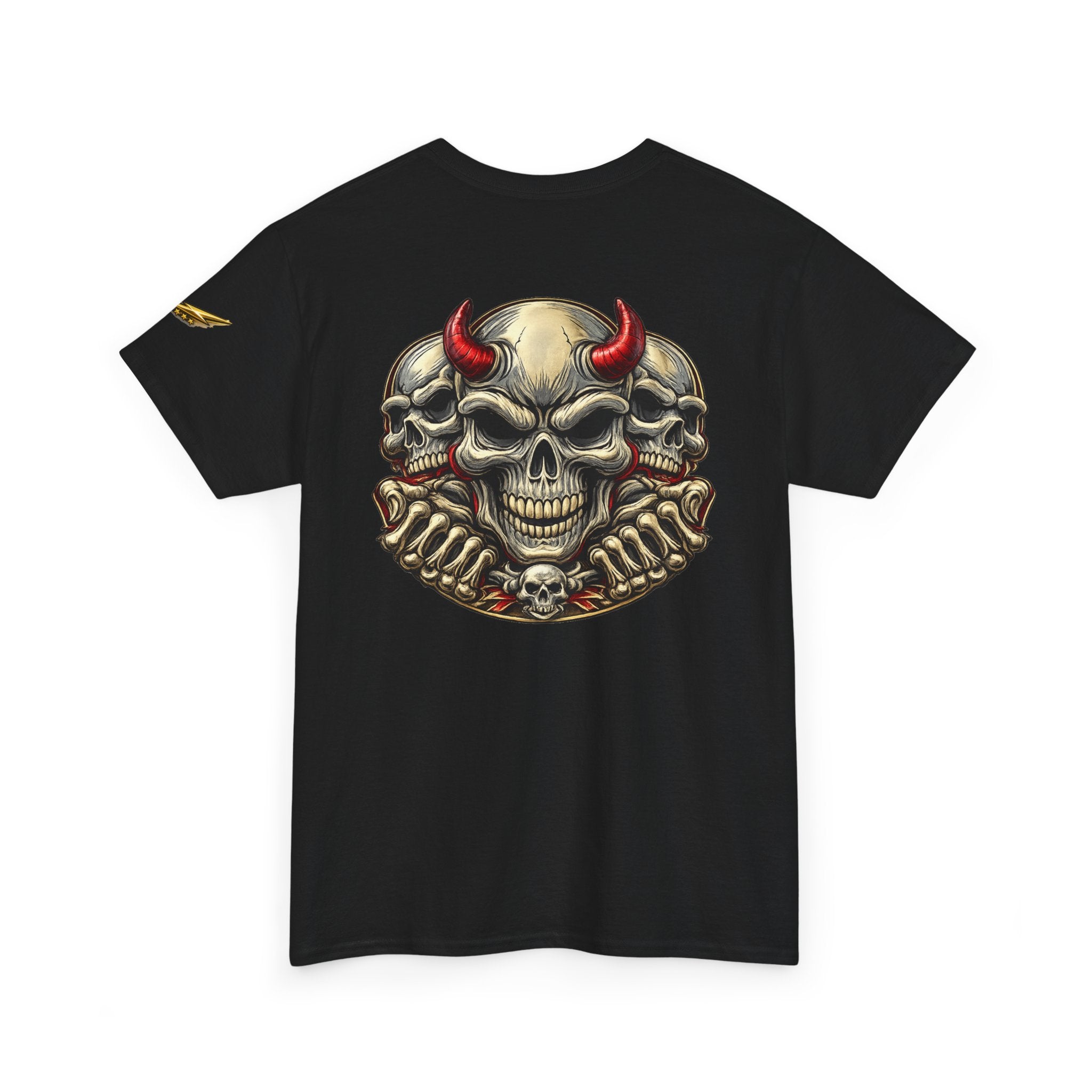 Devil Skull Tee — Gothic Skull Back Graphic T-Shirt