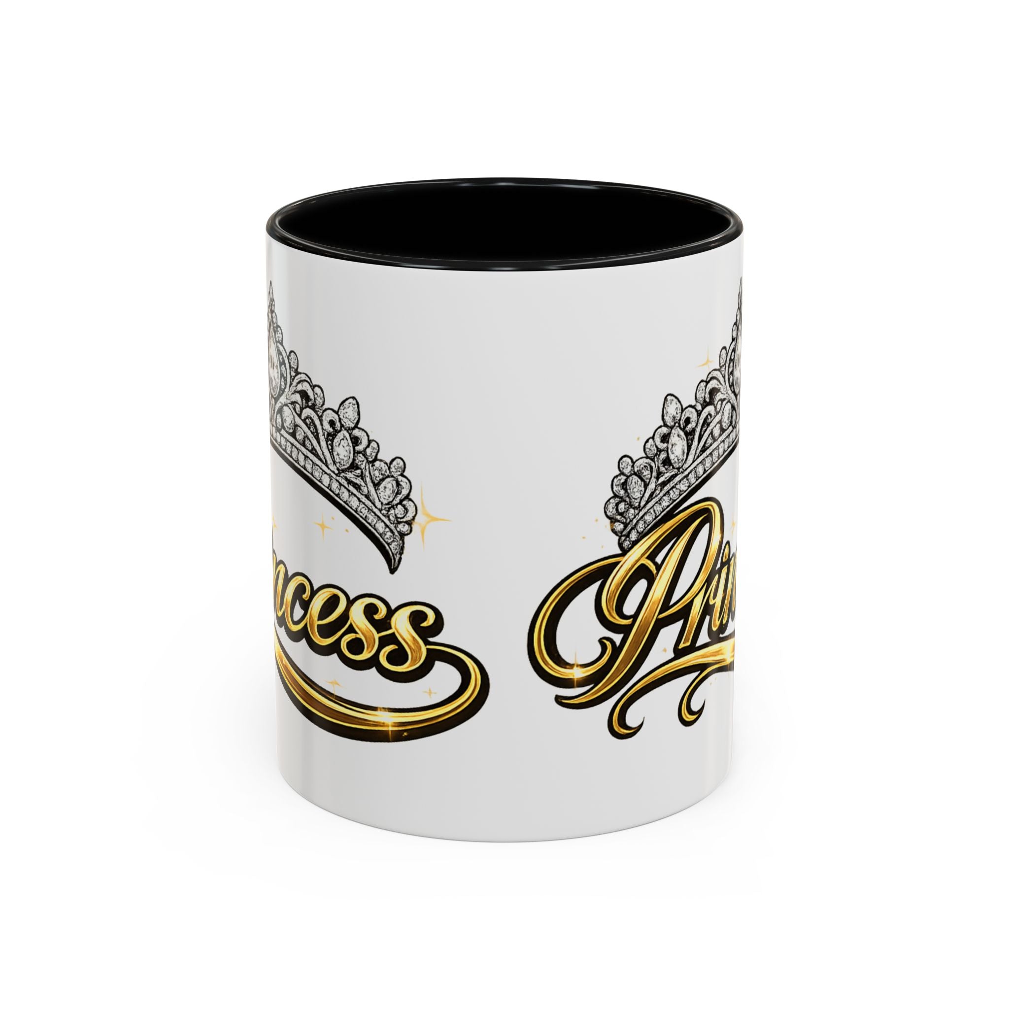 Princess Crown Accent Coffee Mug — Gold Script 11/15oz