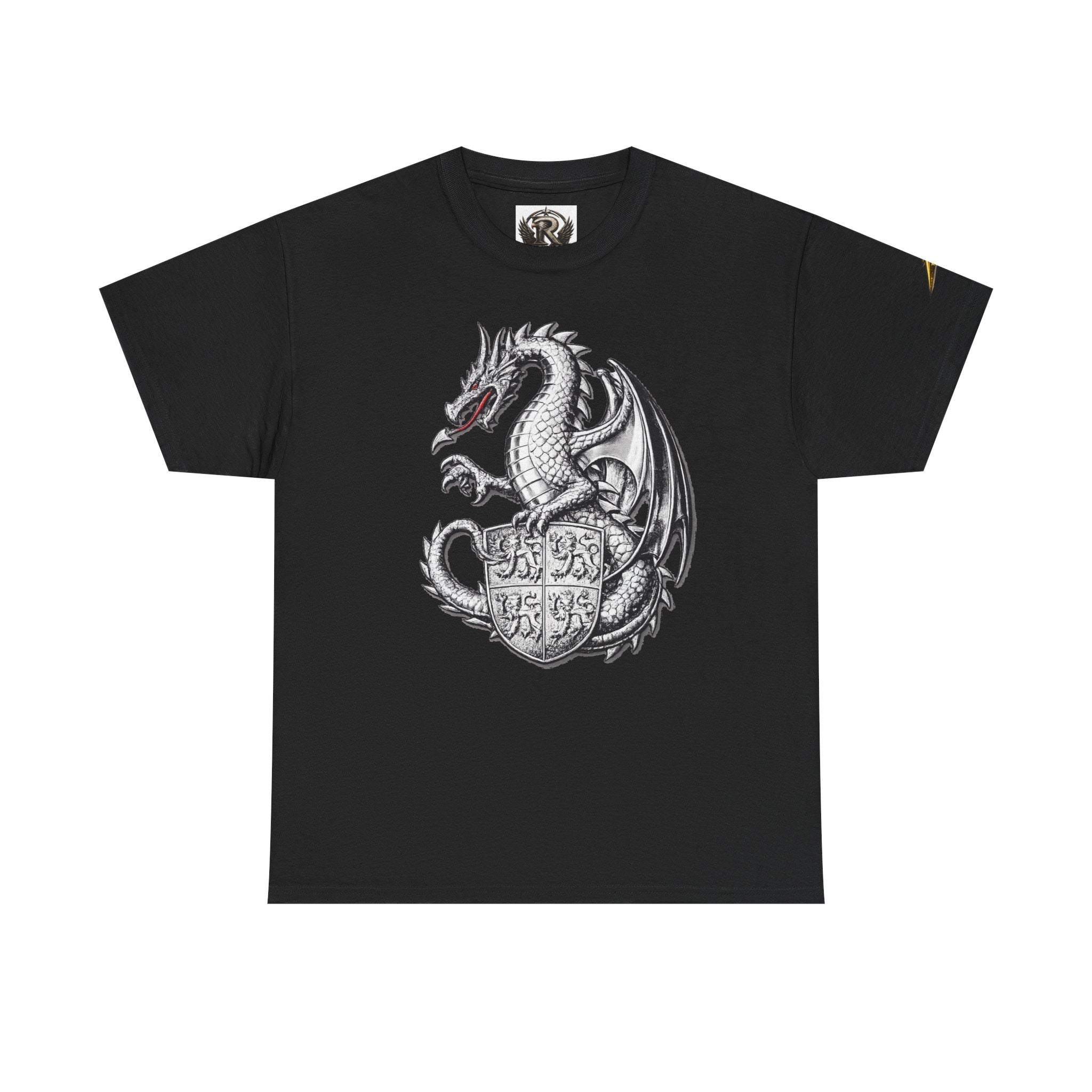 Dragon Crest T-Shirt — Medieval Dragon Shield Graphic Tee
