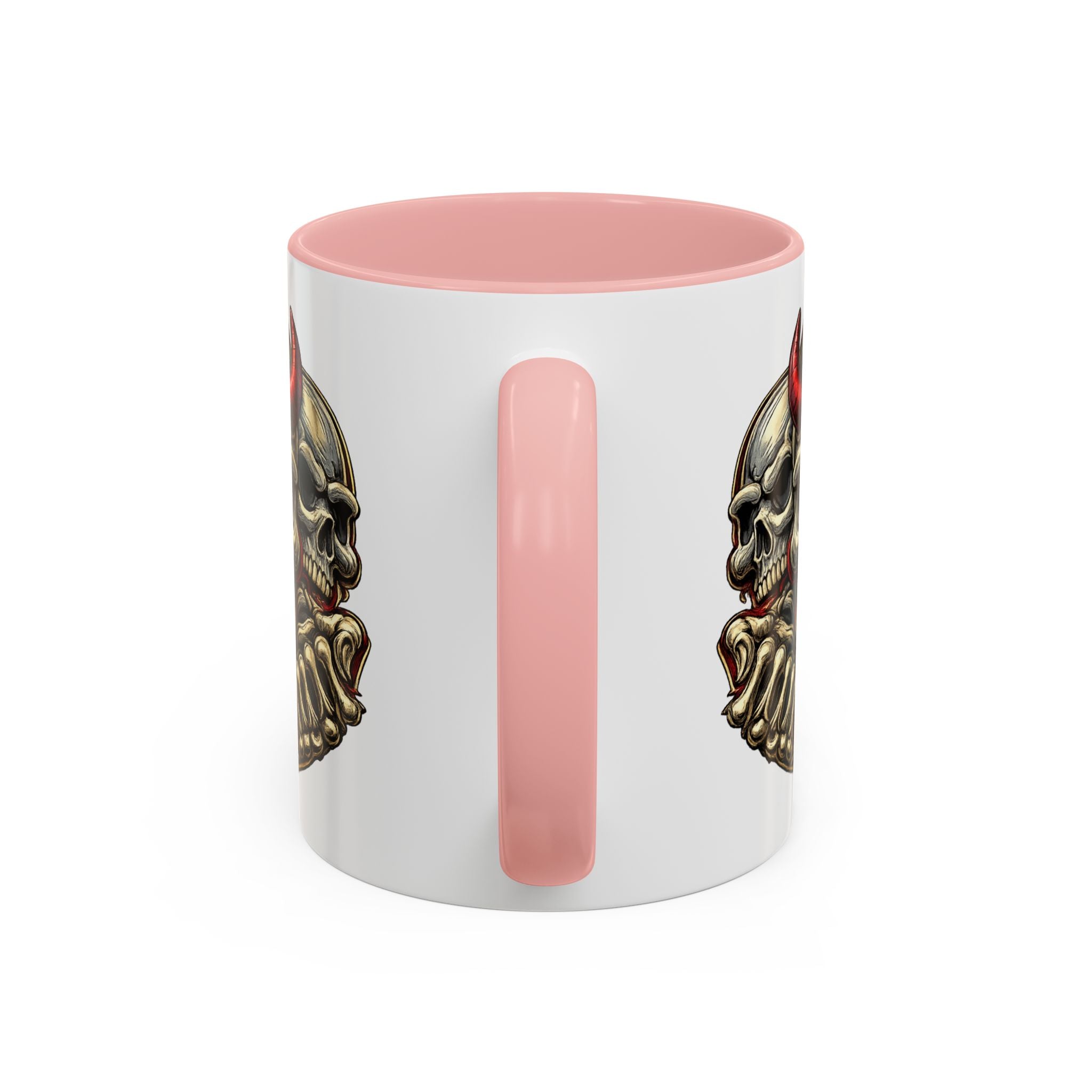 Devil Skull Accent Coffee Mug – Gothic Demon Skull Design (11/15 oz)