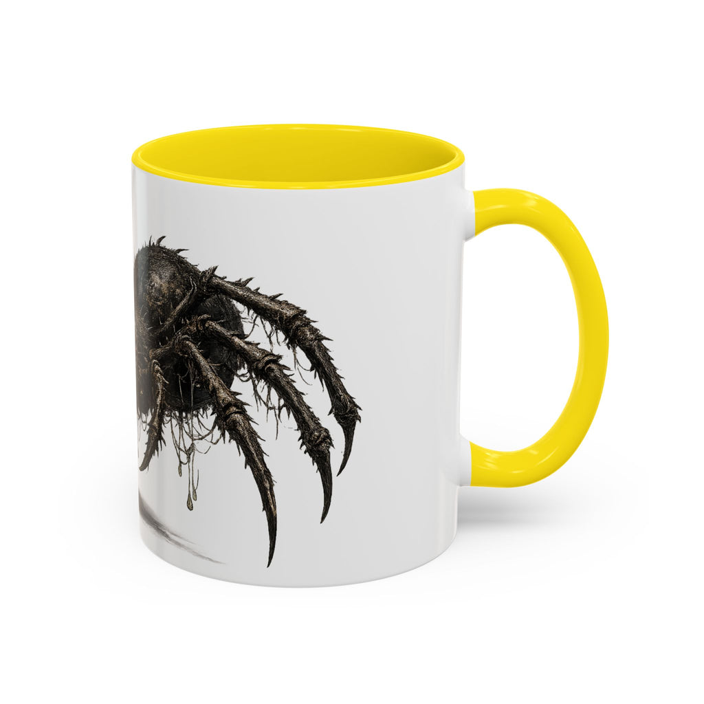 Spider Horror Accent Coffee Mug — Creepy Red-Eyed Arachnid Design (11/15oz)