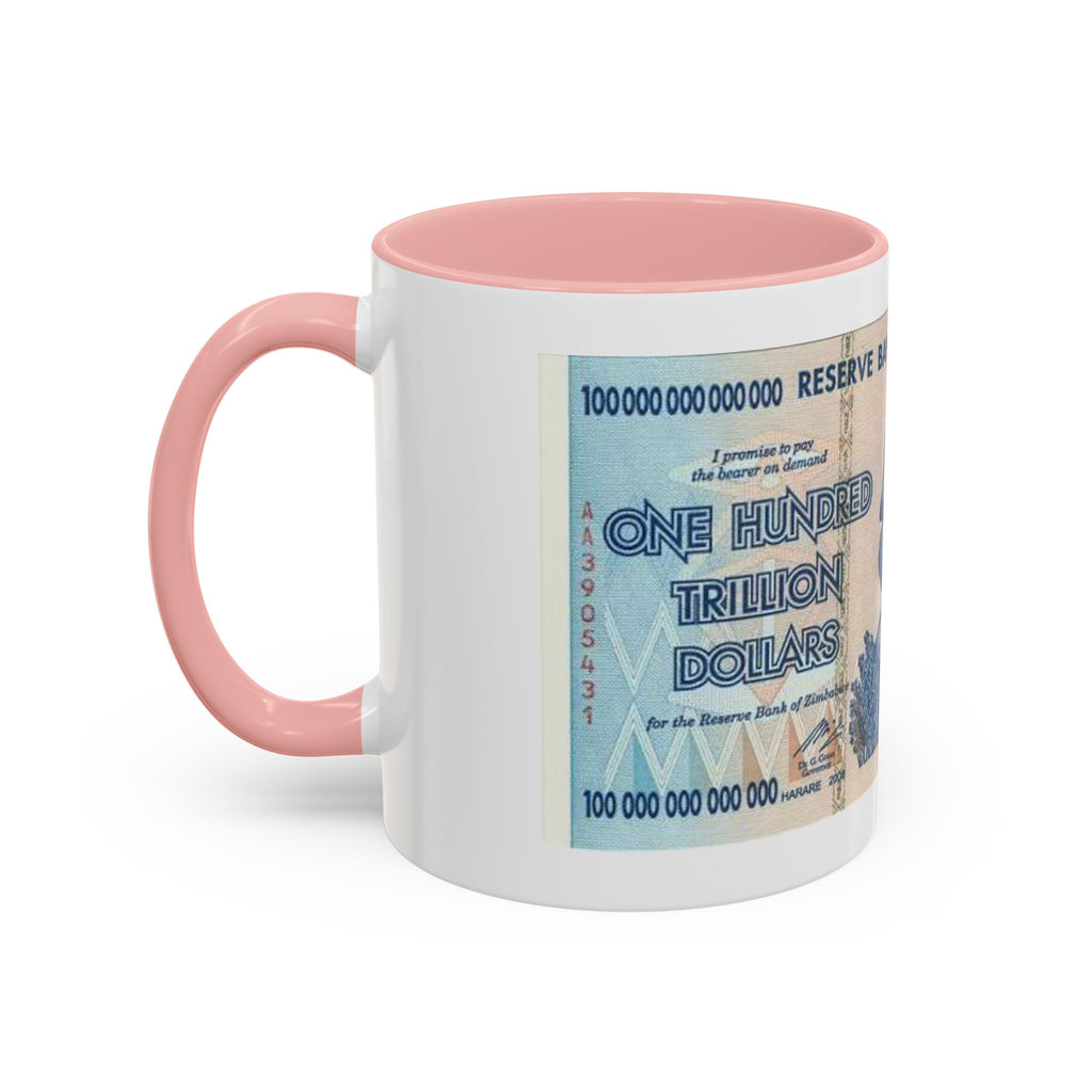 Zimbabwe Trillion Dollar Note Coffee Mug — Vintage Currency Accent Mug (11/15oz)