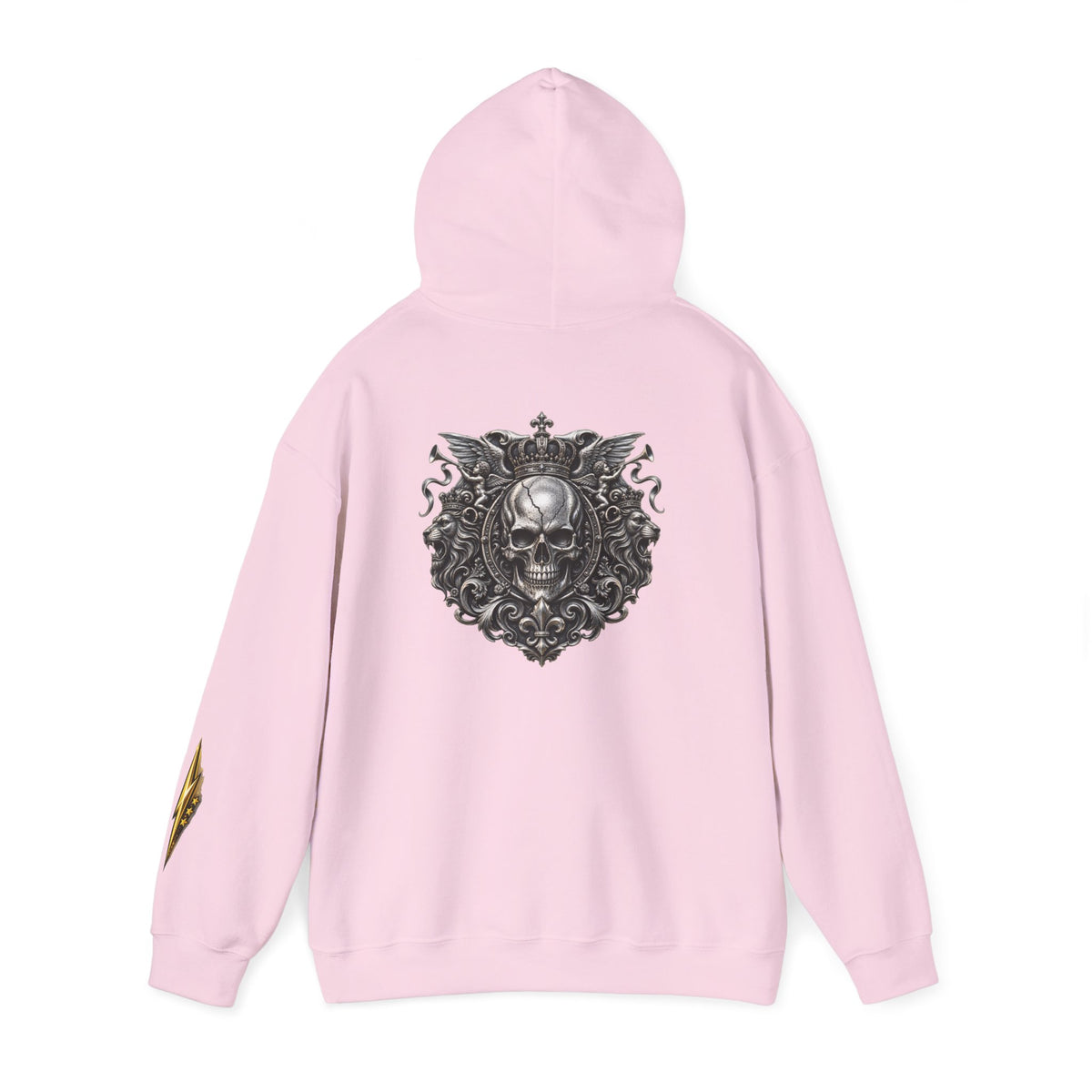 Skull Crest Hoodie – Gothic Ornate Skull Back Graphic Sweatshirt
