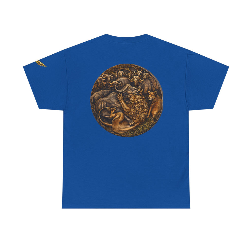 Mythic Animal Medallion Tee — Vintage Bronze Fantasy Backprint T-Shirt
