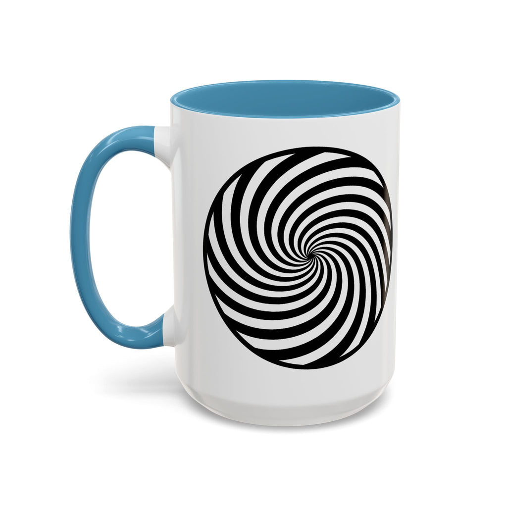 Hypnotic Swirl Accent Mug — Black & White Spiral Coffee Cup (11/15oz)