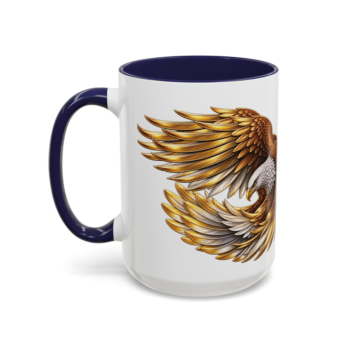 Golden Eagle Coffee Mug — Accent Ceramic Mug with Majestic Eagle Design