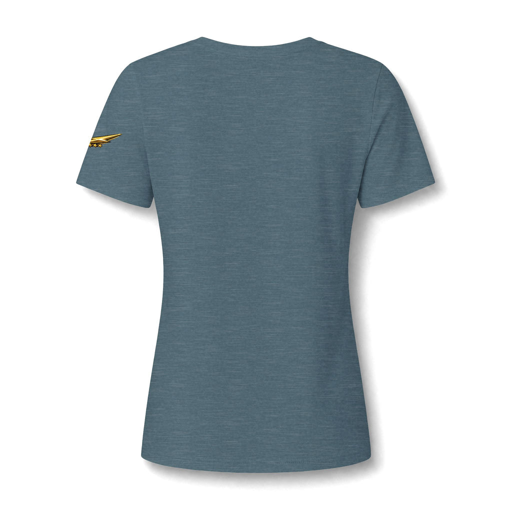 Women's V-Neck Tee — Flying Pig Angel Graphic