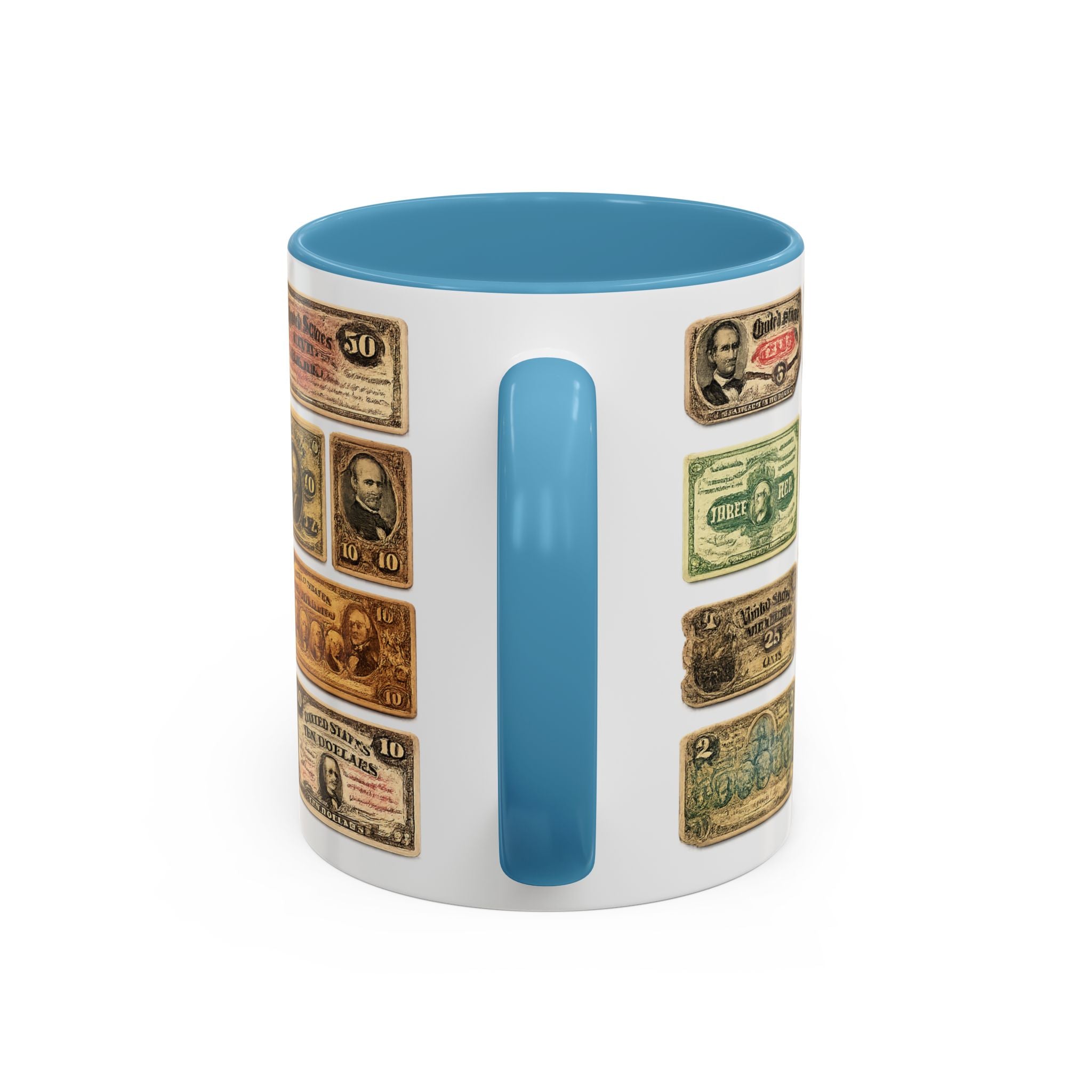 Vintage US Fractional Currency Coffee Mug – Retro Banknote Accent Mug (11/15 oz)