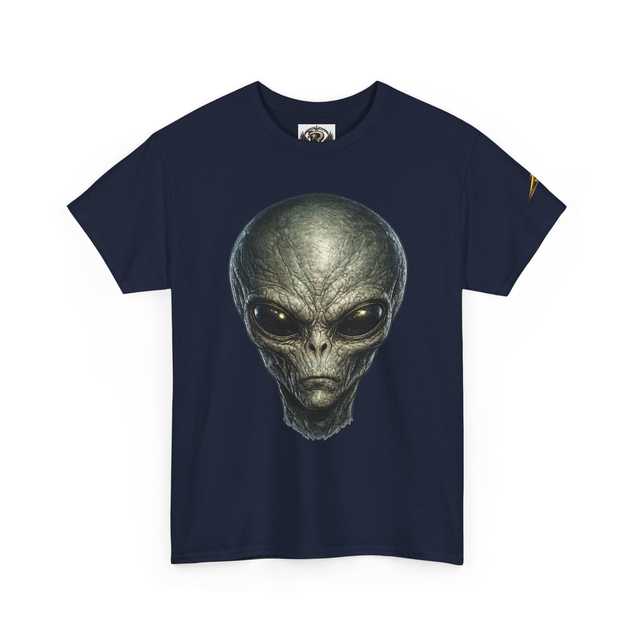 Alien Head Graphic Tee — Realistic Extraterrestrial Sci‑Fi T‑Shirt