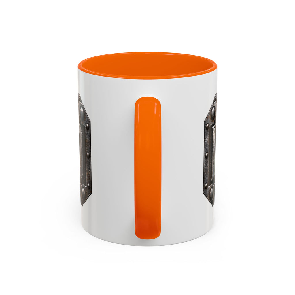 Metal Shield Coffee Mug — 'Iron Clad' Rustic Industrial Accent Mug