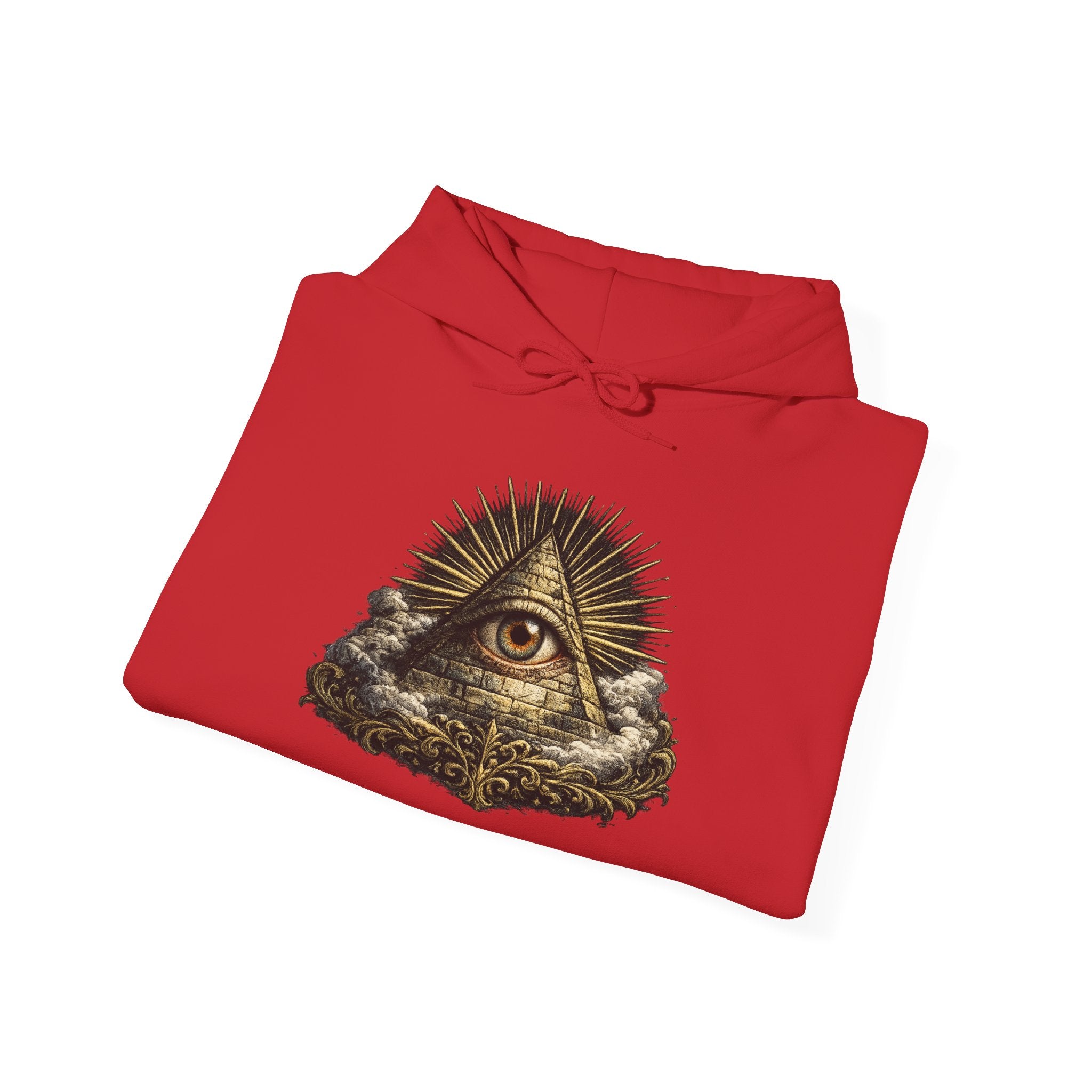 All-Seeing Eye Hoodie — Vintage Pyramid Symbol Graphic Sweatshirt