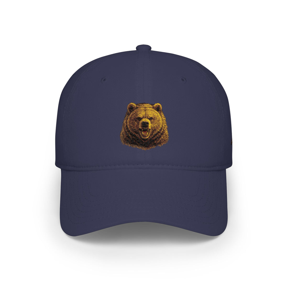 Bear Head Embroidered Baseball Cap — Low Profile Hat for Outdoors & Casual Wear