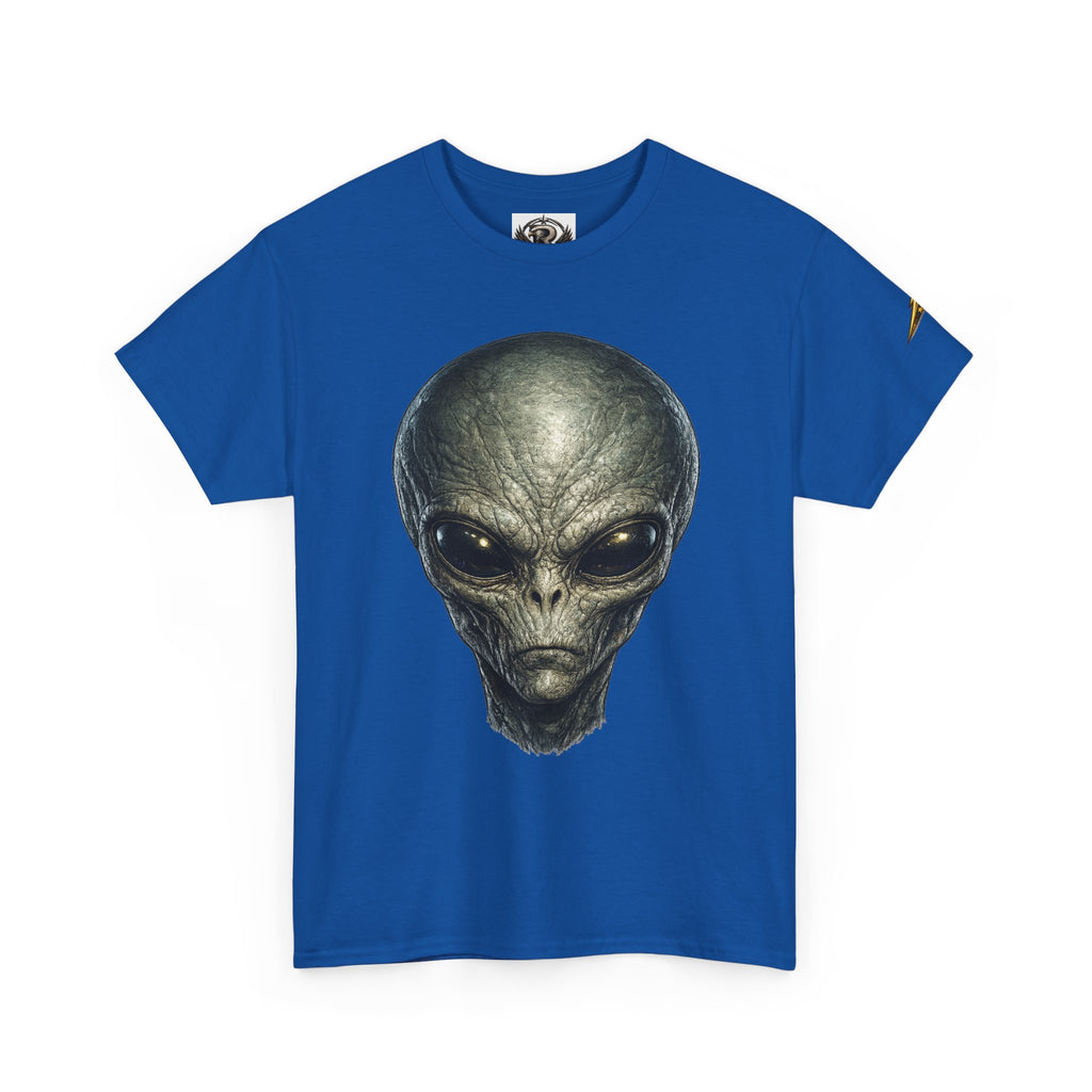Alien Head Graphic Tee — Realistic Extraterrestrial Sci‑Fi T‑Shirt