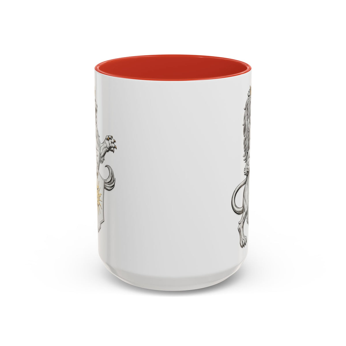 Royal Lion Crest Coffee Mug — Heraldic Crowned Lion Design (11/15oz)