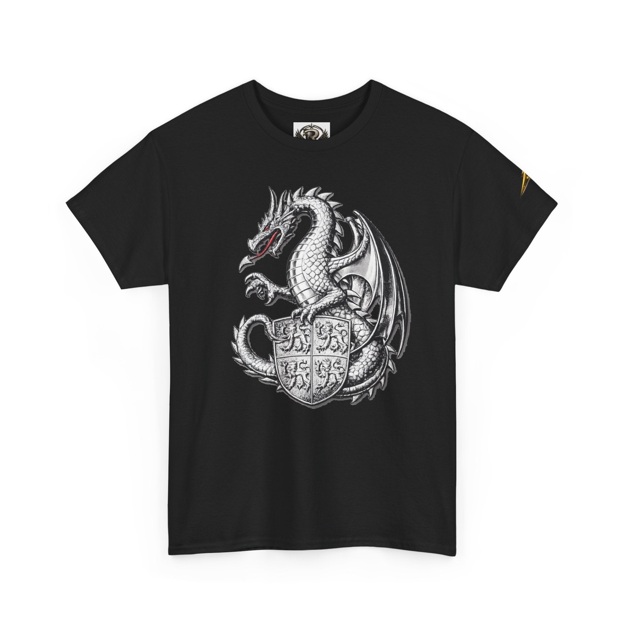 Dragon Crest T-Shirt — Medieval Dragon Shield Graphic Tee