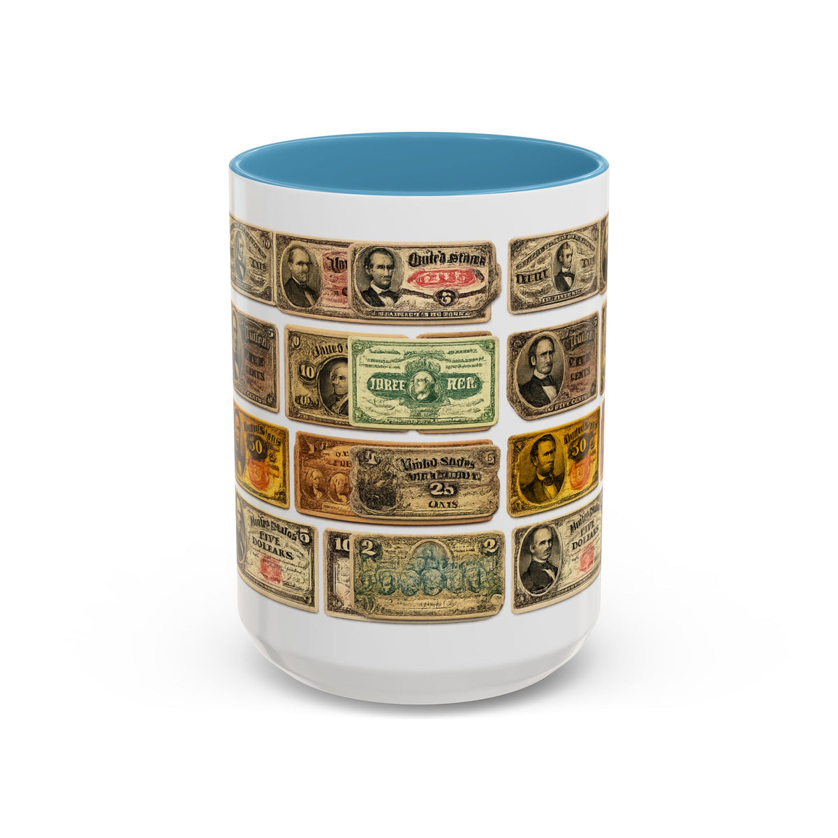 Vintage US Fractional Currency Coffee Mug – Retro Banknote Accent Mug (11/15 oz)
