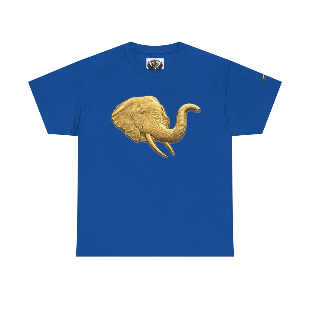 Gold Elephant Head Tee — Vintage Animal Graphic T-Shirt