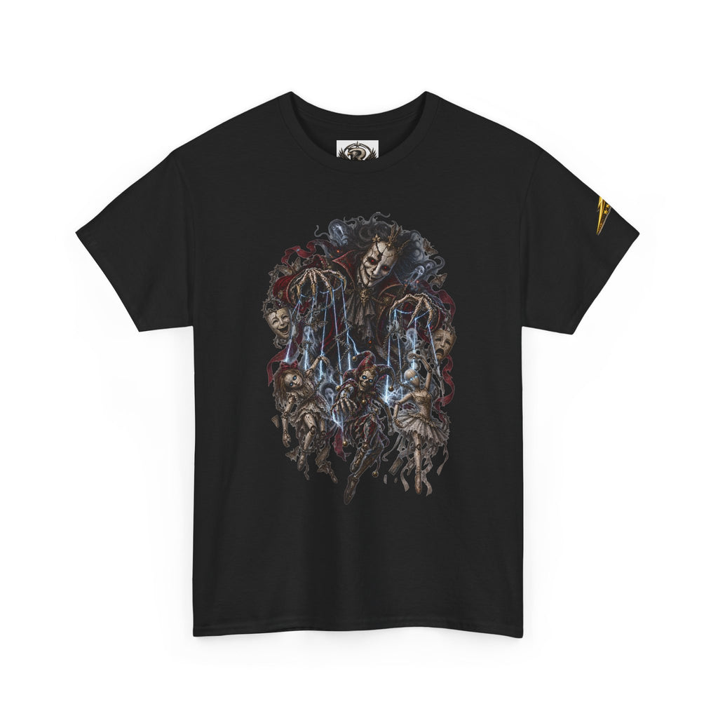 Grim Reaper Illustration Tee — Dark Gothic Skeleton Graphic T-Shirt
