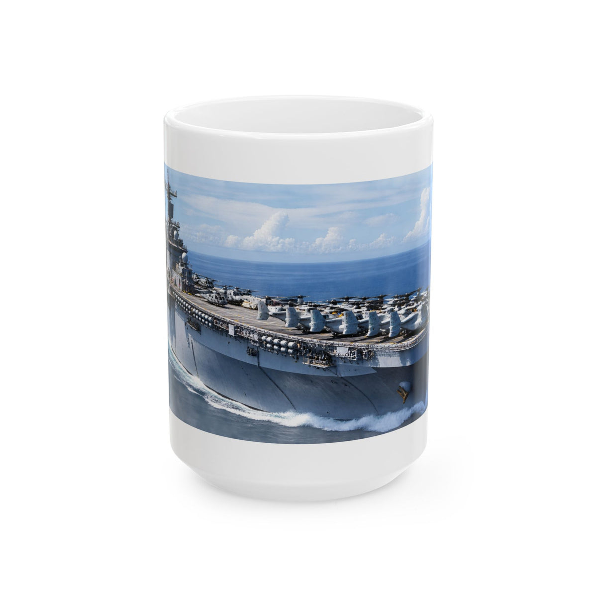 Navy Aircraft Carrier Ceramic Mug — Military Ship Coffee Cup (11oz/15oz)