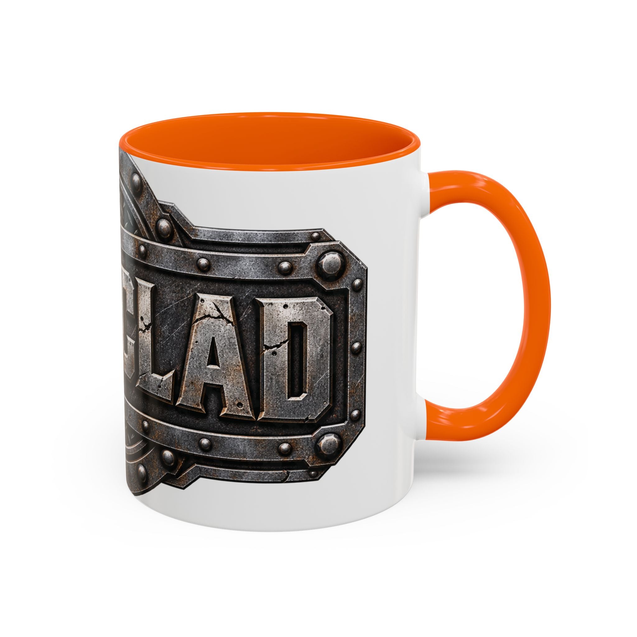 Metal Shield Coffee Mug — 'Iron Clad' Rustic Industrial Accent Mug