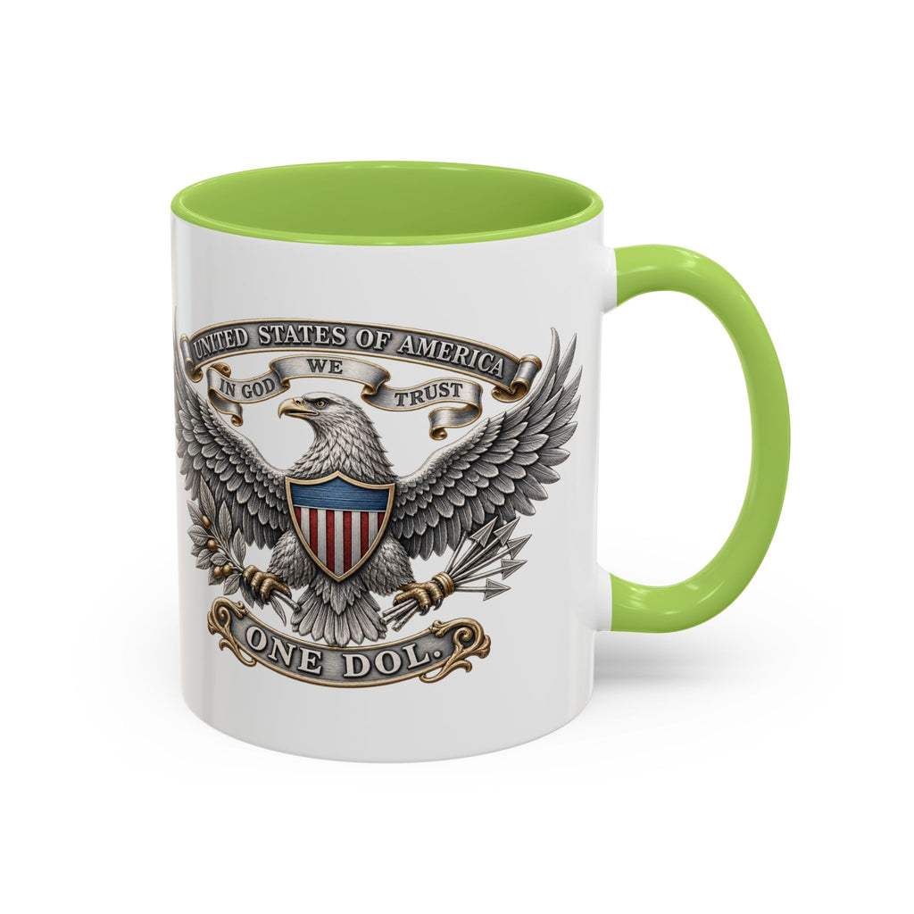 Eagle Shield Accent Coffee Mug — Patriotic "In God We Trust" Design