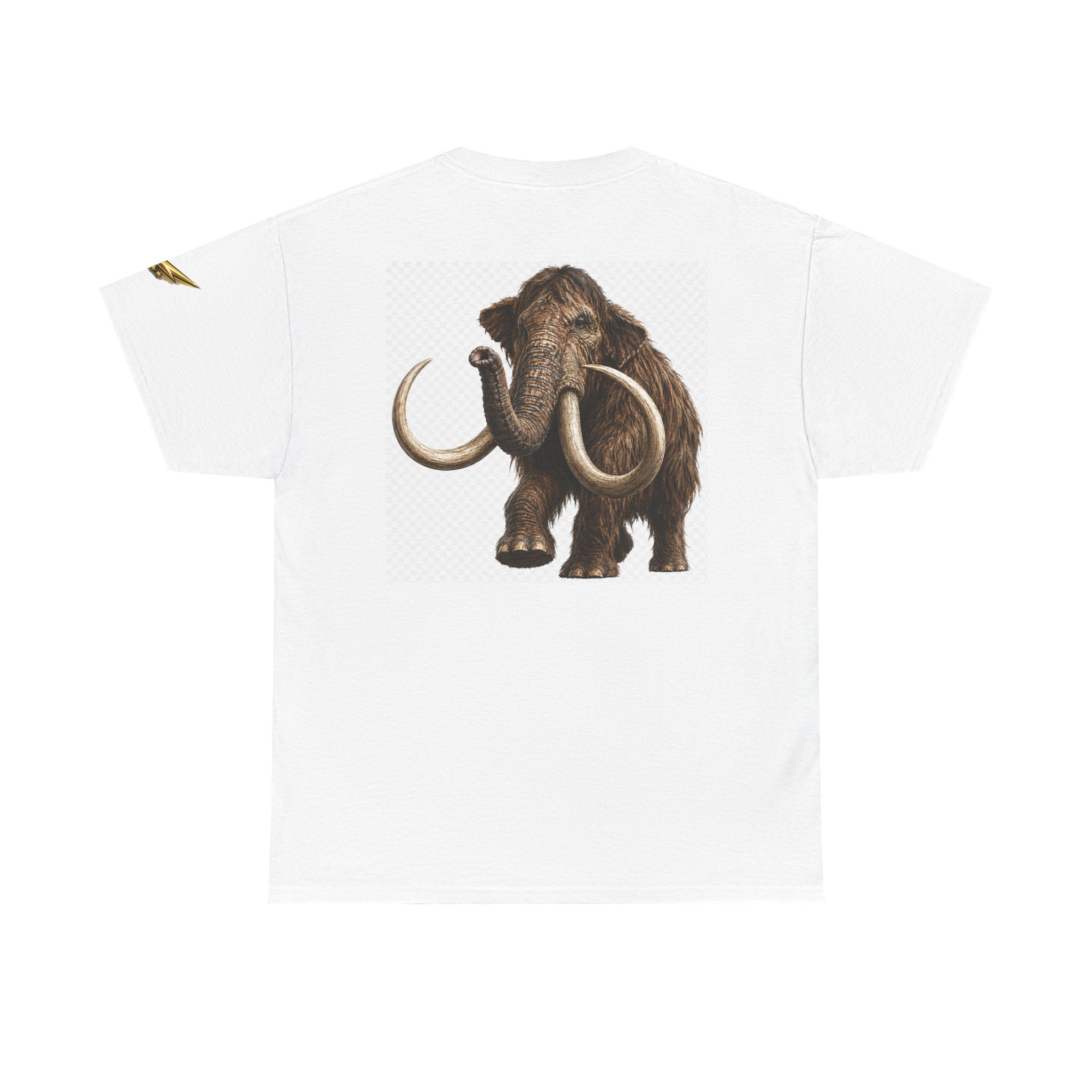 Mammoth Graphic Tee — Vintage Woolly Mammoth Illustration Back Print