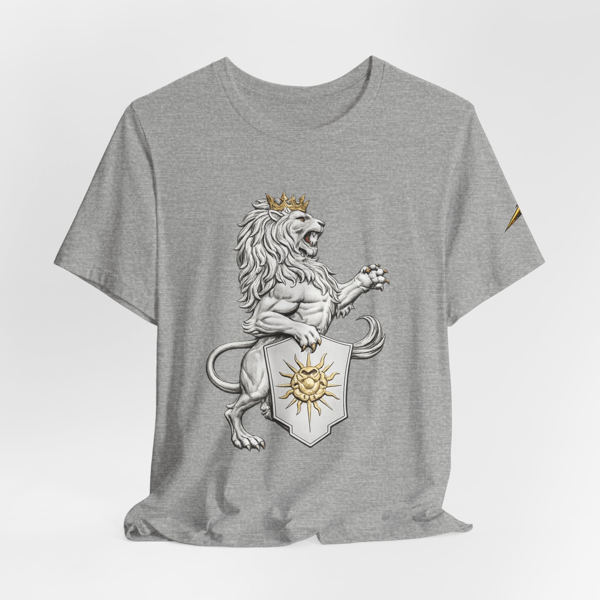Lion Crest T-Shirt — Regal Sun Shield Graphic Tee