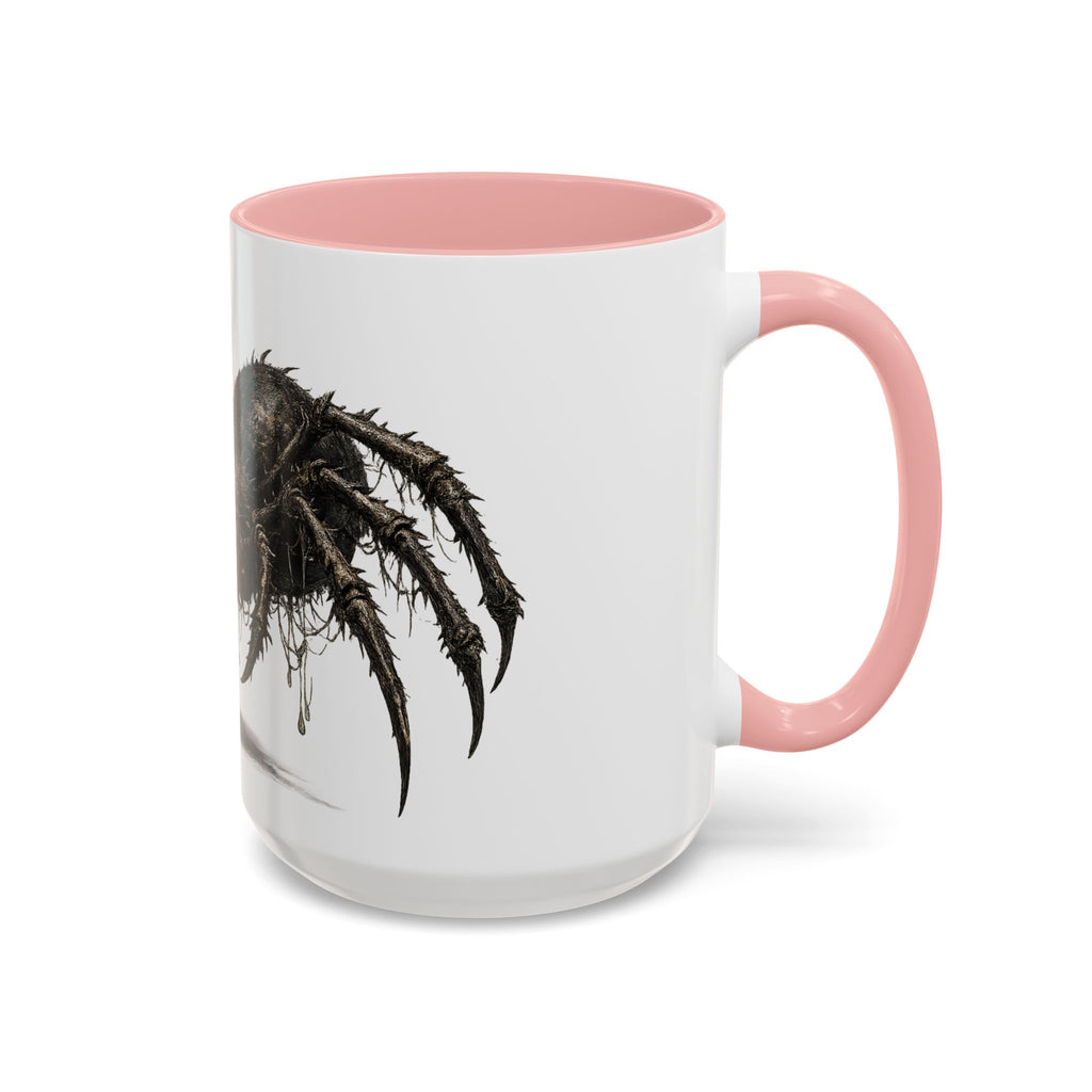 Spider Horror Accent Coffee Mug — Creepy Red-Eyed Arachnid Design (11/15oz)