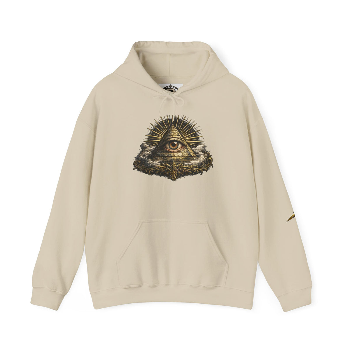 All-Seeing Eye Hoodie — Vintage Pyramid Symbol Graphic Sweatshirt