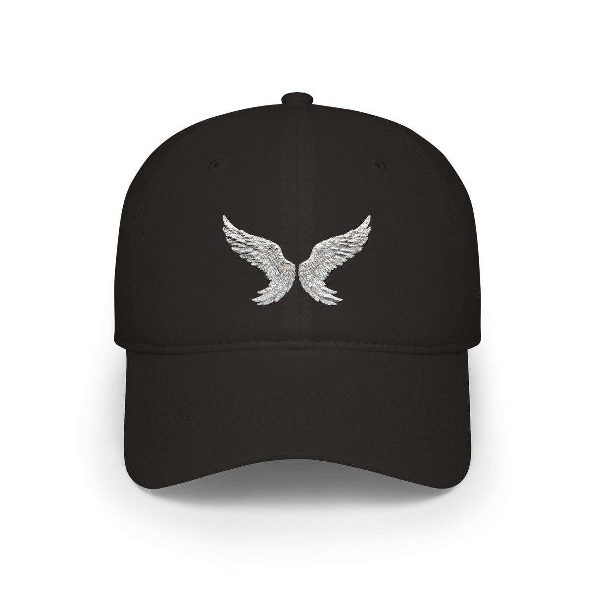 Silver Angel Wings Embroidery — Low Profile Baseball Cap